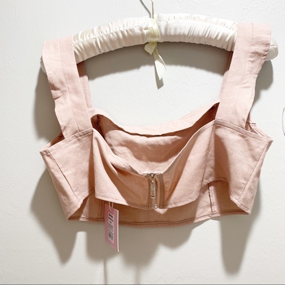 SHOWPO AUSTRALIA ROYAL POWER Blush Pink Crop Top - Picture 4 of 9